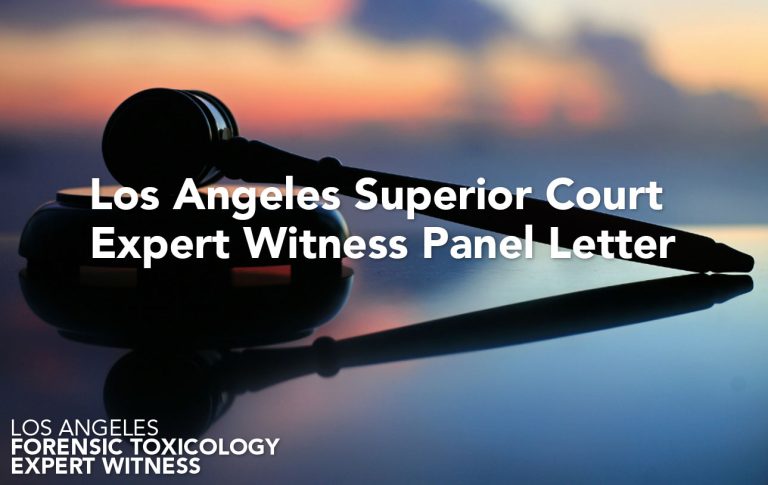 Los Angeles Superior Court Expert Witness Panel Letter