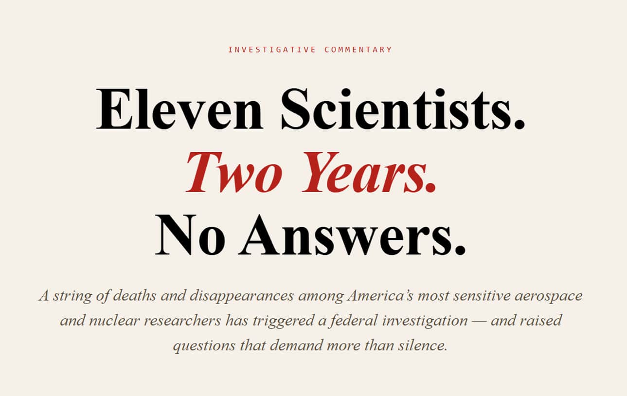 Eleven Scientists, two years, no answers