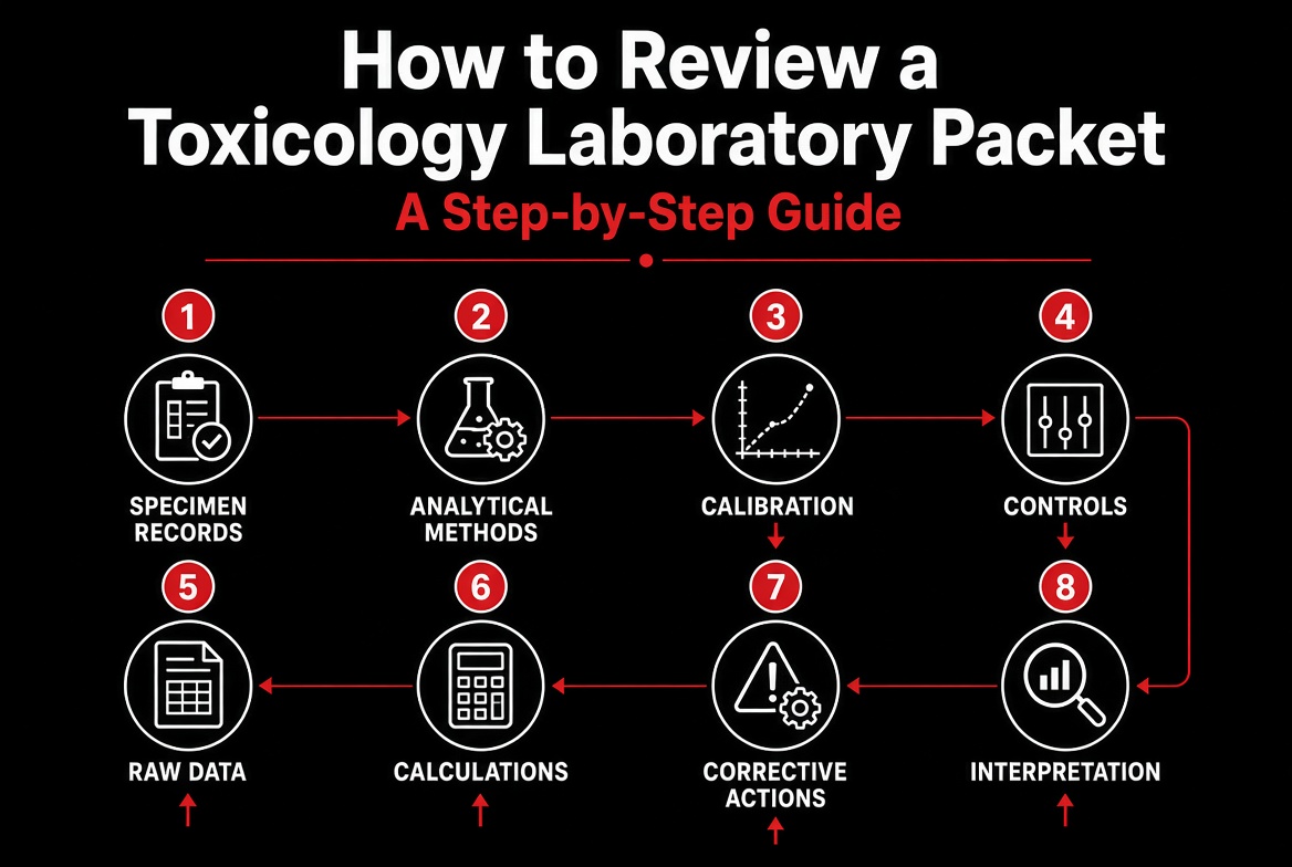 Reviewing a forensic toxicology laboratory packet