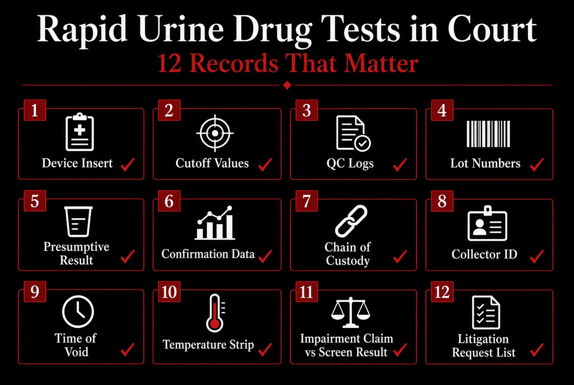 Rapid urine drug tests and records relevant to litigation