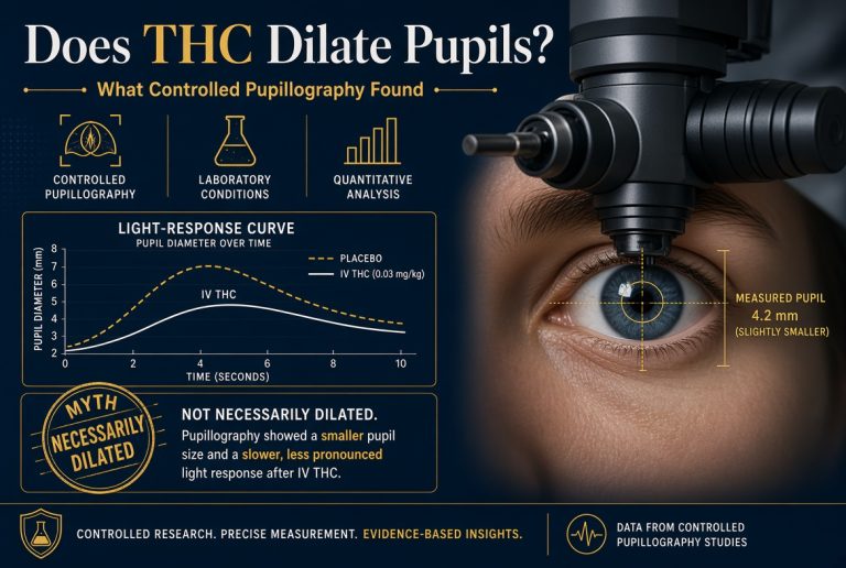 THC and pupil size in controlled pupillography research