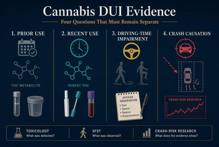 Cannabis DUI forensic toxicology evidence